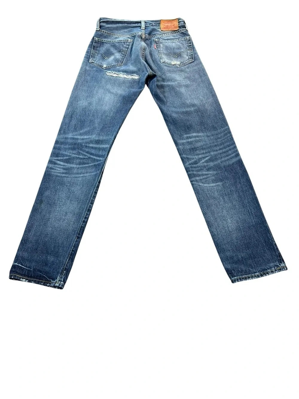 Levis 501Z XX LVC 1954 Blue Jeans Mens Size 29x34 Distressed Patched Denim